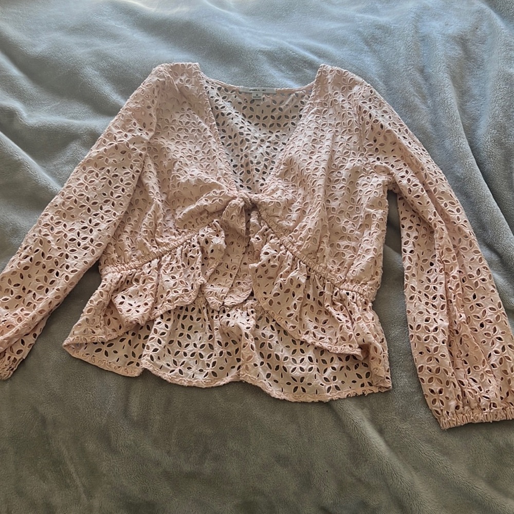 Surfer boho long sleeve top with cutouts